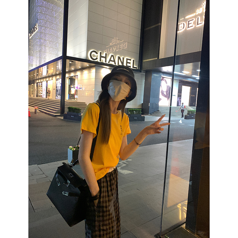 短袖通勤大小姐77黄色T