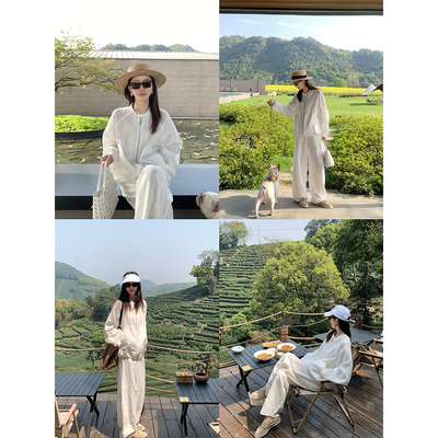 大小姐77 ins博主 韩国同源100酵洗苎麻呼吸感防晒宽松外套空调衫