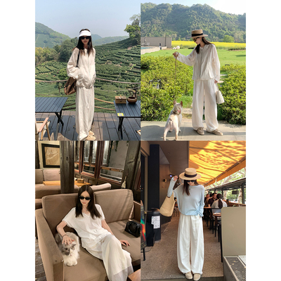 大小姐77轻薄亚麻凉凉呼吸感天丝亚麻好版型结构剪裁香蕉裤休闲裤