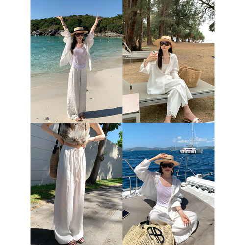 大小姐77 氧气亚麻口碑系列！100亚麻松弛感衬衫阔腿裤休闲裤套装