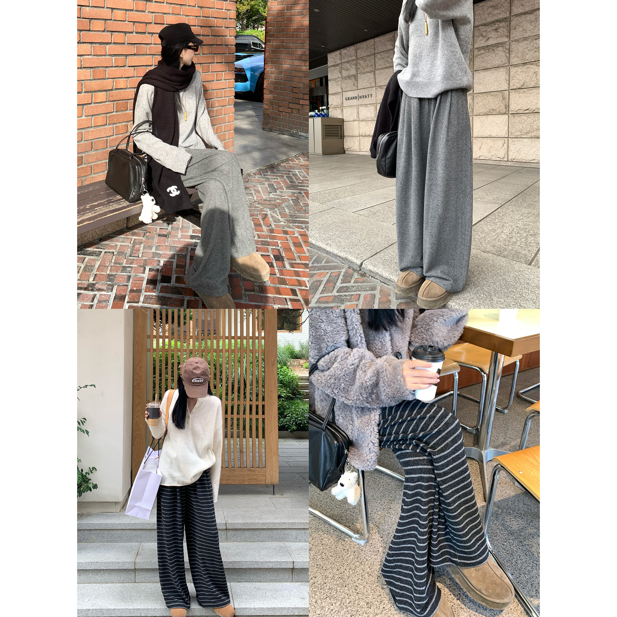 大小姐77软糯糯本期bi收！慵懒遛弯时髦奶芙蓉宽松休闲显瘦阔腿裤