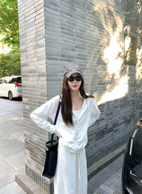 大小姐77 夏日氧气防晒针织品节薄款连帽外套休闲长袖上衣空调衫