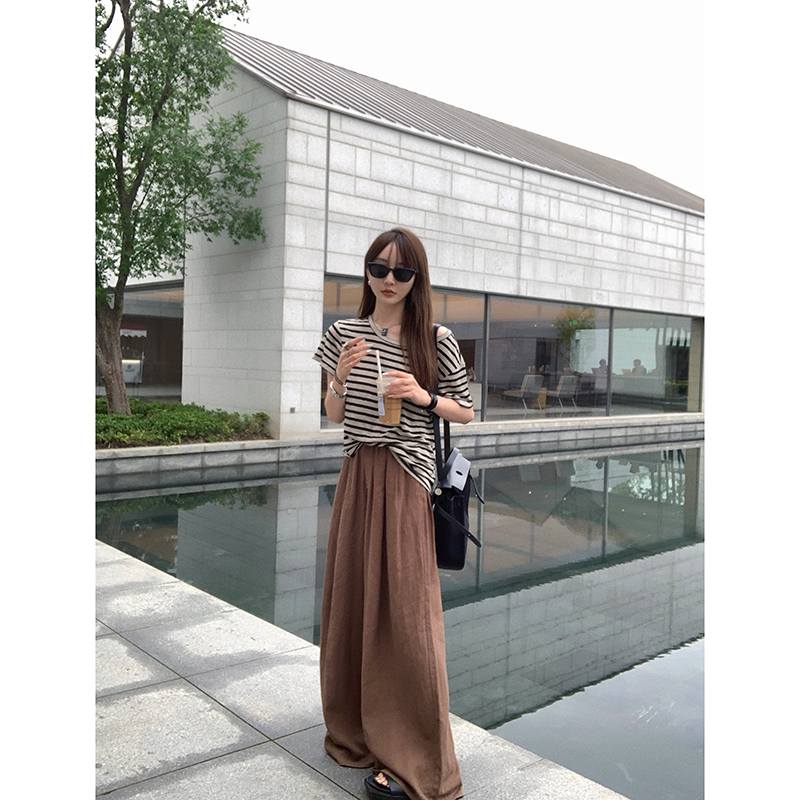 短袖通勤常规条纹短袖T