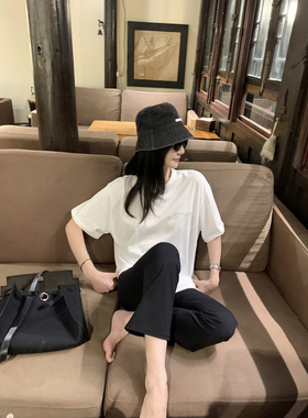 大小姐77冰肌入夏 慵懒随意夏日轻盈之选圆领透气短袖宽松休闲T恤