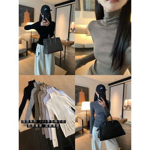 大小姐77囤货款120s可机洗100羊毛杨子纱高领无缝一体内搭打底衫