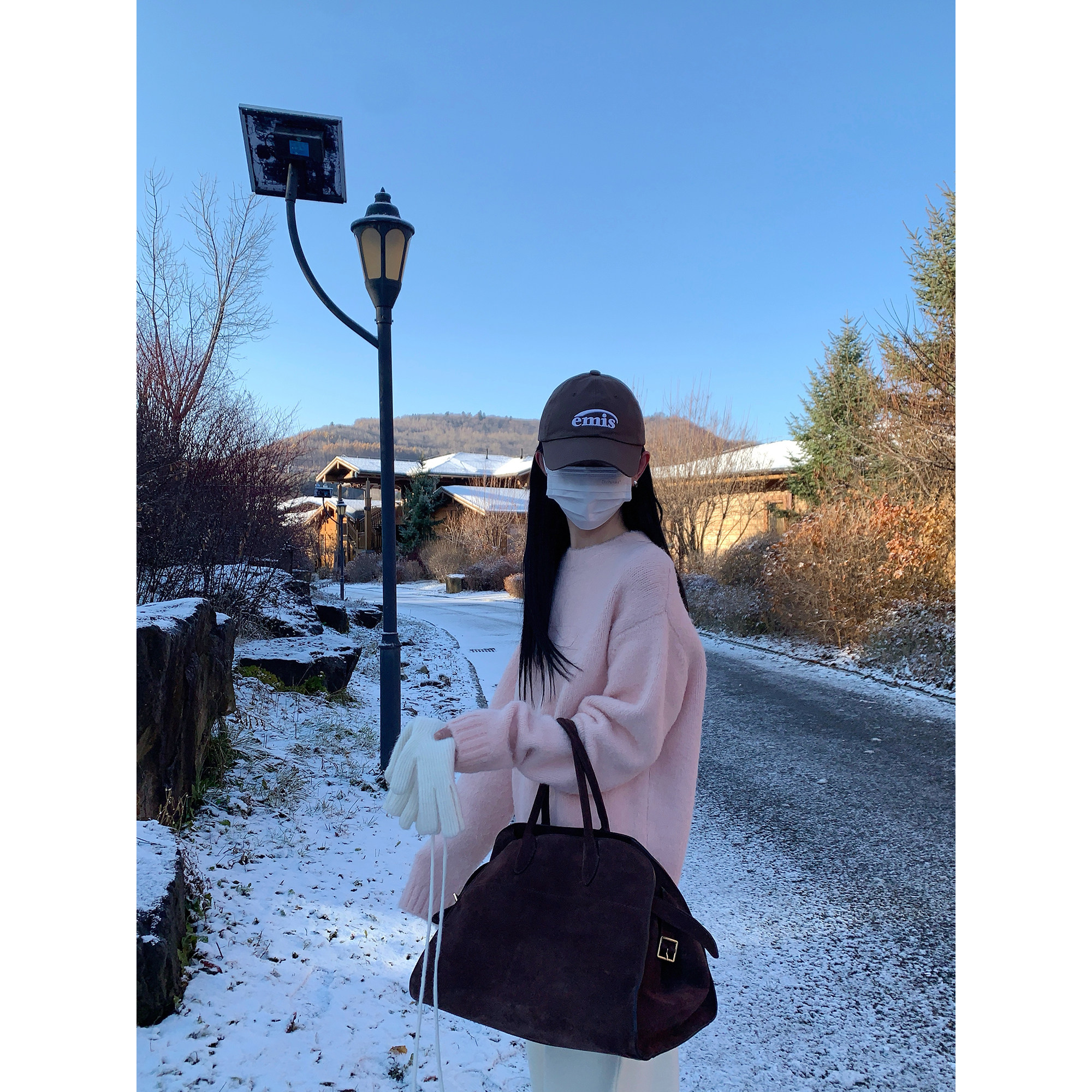 大小姐77 软糯糯羊毛混纺 慵懒圆领宽松套头毛衣针织衫