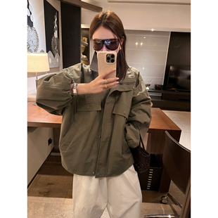 大小姐77 重磅立裁定纺水洗复古时髦巴恩风廓形工装外套风衣女