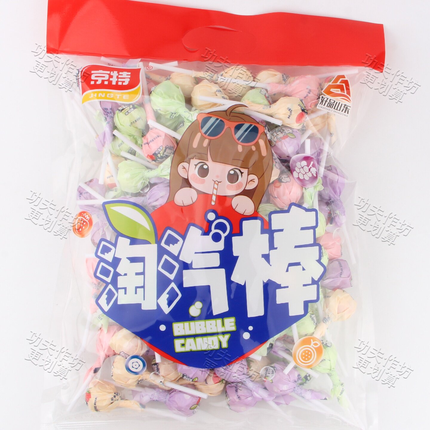 京特淘汽棒百香果味棒棒糖混合水果味零食糖果喜糖儿童解馋葡萄味
