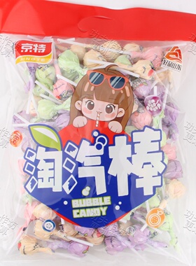 京特淘汽棒百香果味棒棒糖混合水果味零食糖果喜糖儿童解馋葡萄味