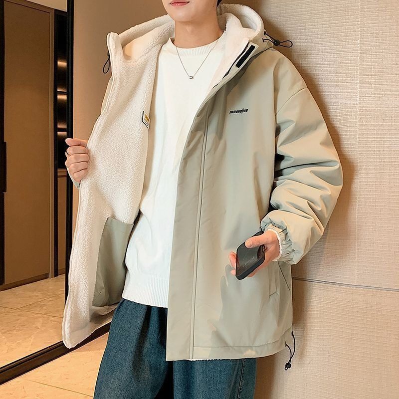 秋冬加厚保暖双面穿羊羔绒棉服