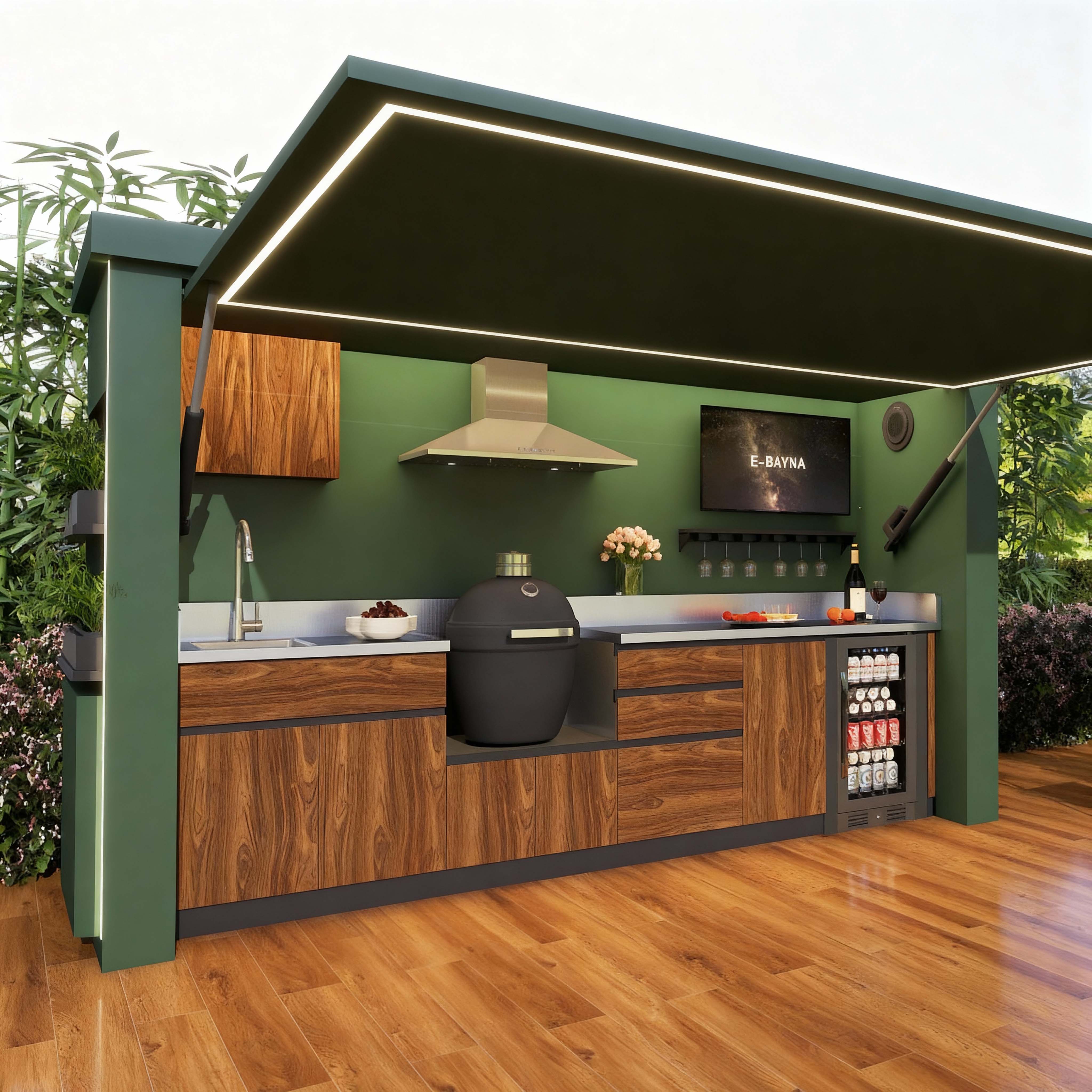 户外移动厨房 模块化设计车载露营烧烤 大容量储物耐候性集成灶台