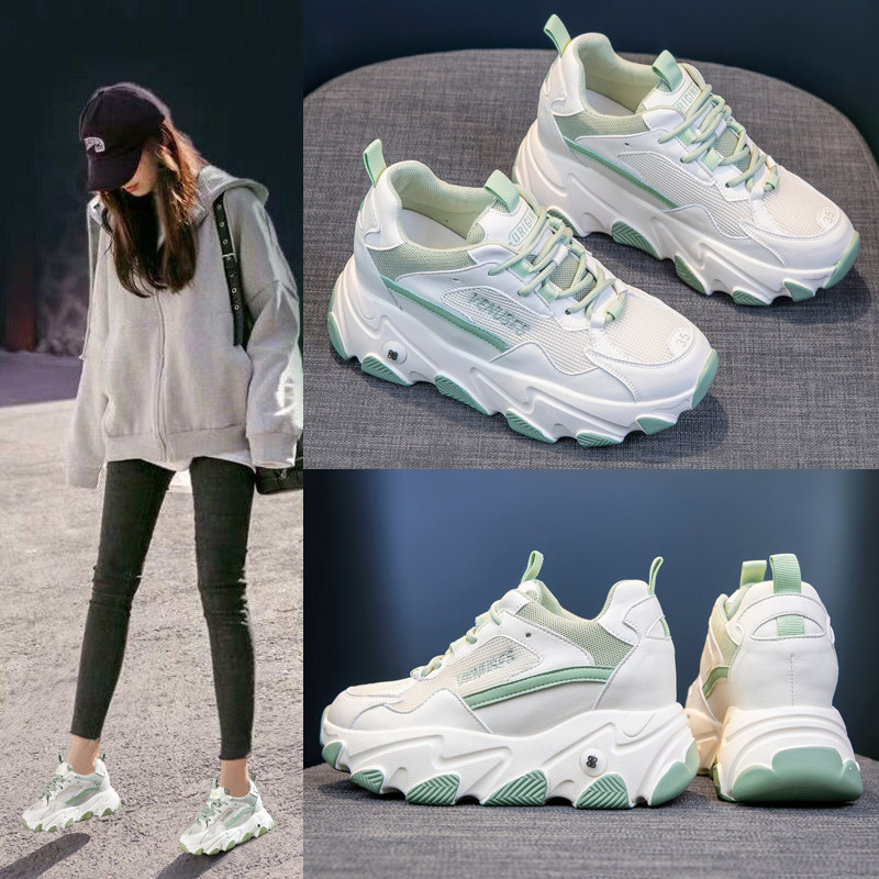 内增高老爹女鞋2022新款春季网红百搭厚底运动ins潮鞋子休闲单鞋