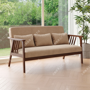 轻中式沙发实木客厅2025新款家具组合套装小户型民宿酒店双人沙发