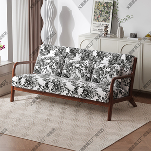 实木小户型沙发客厅2026新款美式复古茶楼卡座新中式风家具组合