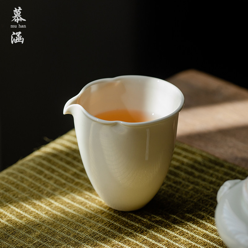 定窑葫芦公道杯陶瓷茶海茶杯分茶器功夫茶具配件匀杯手工大号公杯