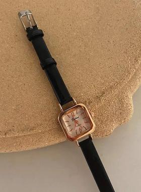 前任3林佳同款方形女表聚利时正品韩版学生皮带复古小方糖手表女