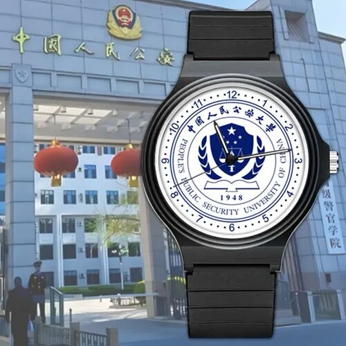 中国大学校徽标志同款防水学生手表北大清华公安大学礼物