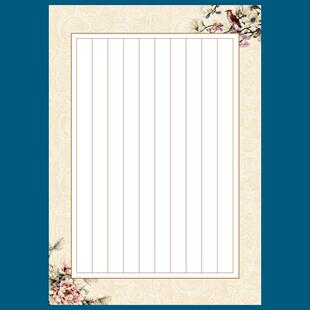 加厚A4硬笔书法作品纸信签纸竖线条15横线格竖线格10列比赛专用纸