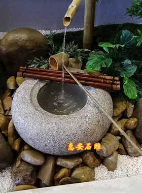 禅意庭院蹲踞石灯惊鹿日式