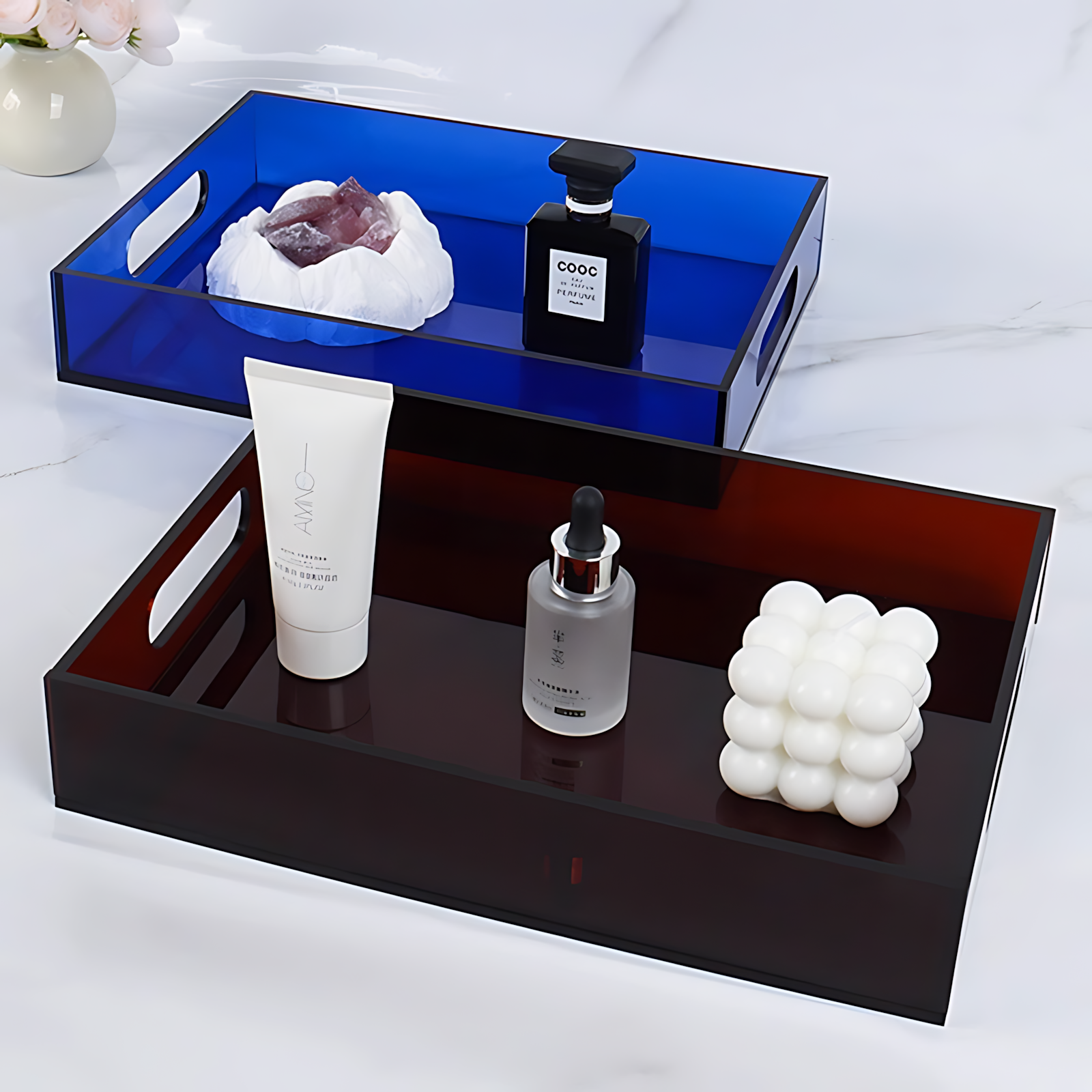 源头工厂轻奢彩色亚克力托盘定制