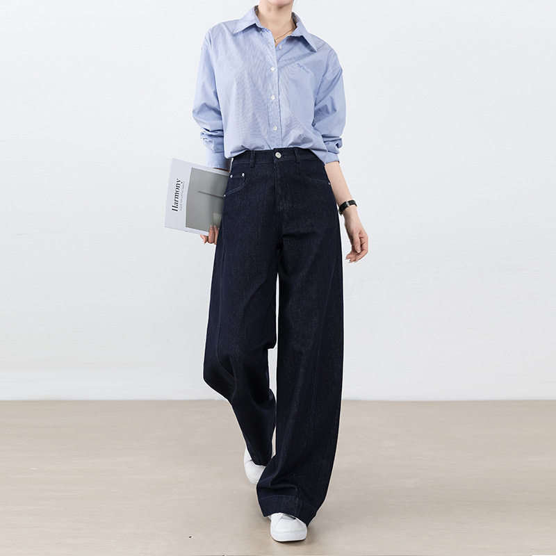 原色牛仔裤女不易褪色2025新款显瘦弧形弯刀裤雅痞牛仔阔腿香蕉裤,女装/女士精品,牛仔裤,淘宝优惠券,粉丝福利购,淘宝优惠卷