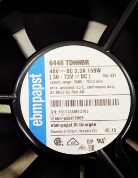 6448 TDHHBR EBMPAPST 159W暴力12V 24V风扇17251 48V