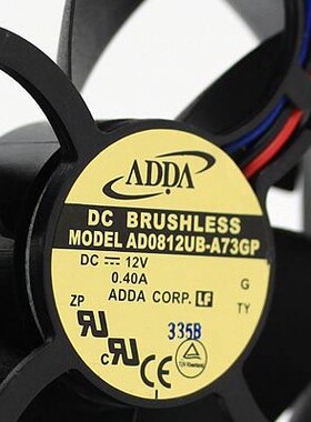ADDA风机 AD0812UB-A73GP 8025 12V风扇A71GP滚珠三线轴承A72GP