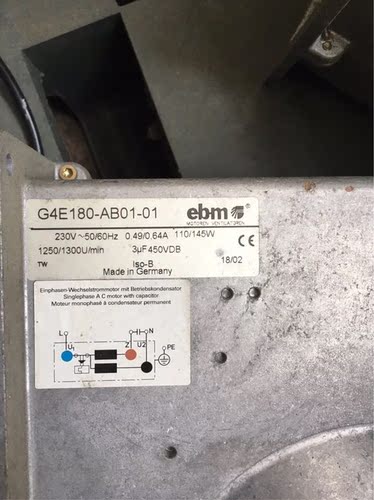 原装 EBMPASPT G4E180-AB01-01 57 鼓风离心风机G4E180-FS11-01