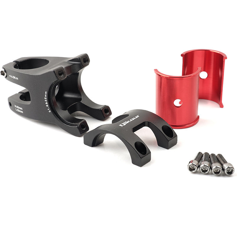 qikour山地车超轻短把立35mm自行车31.8*50铝合金把立管CNC镂空款