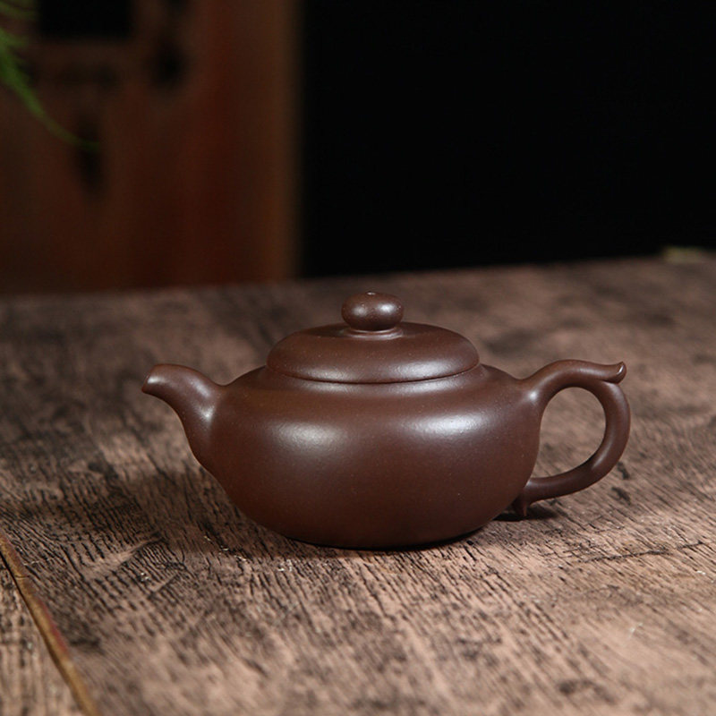 240CC无檐仿古壶宜兴紫砂名家原矿紫泥茶壶曼生壶纯手工无暇精品