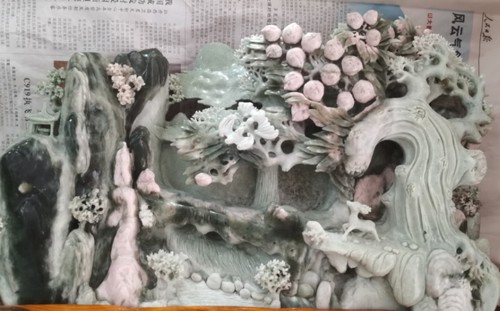 天然精品摆件蓝田玉山水风景客厅办公室玄关装饰品乔迁开业送礼