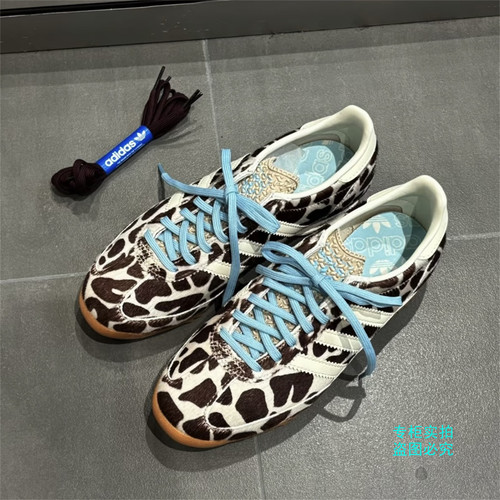 Adidas阿迪达斯三叶草 SL72 奶牛长颈鹿纹运动休闲鞋T头鞋 KH8967