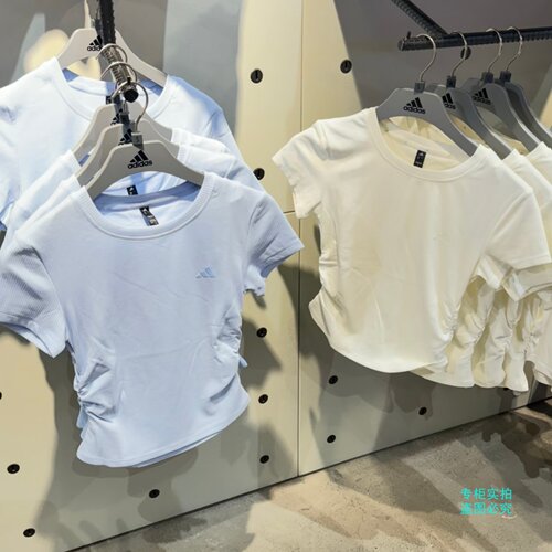 阿迪达斯26年夏季女子纯色晾感修身运动健身短袖T恤KH2654 KR7577