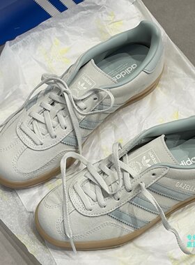 Adidas三叶草26年女子GAZELLE亚麻绿色T头德训鞋运动休闲鞋IH9219