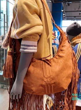 Adidas三叶草26年马年新年款时尚流苏包腋下包手拎包单肩包KS8259
