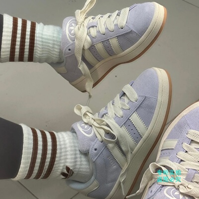 Adidas三叶草26款女子香芋紫Campus 00s面包鞋运动休闲鞋 IH4376
