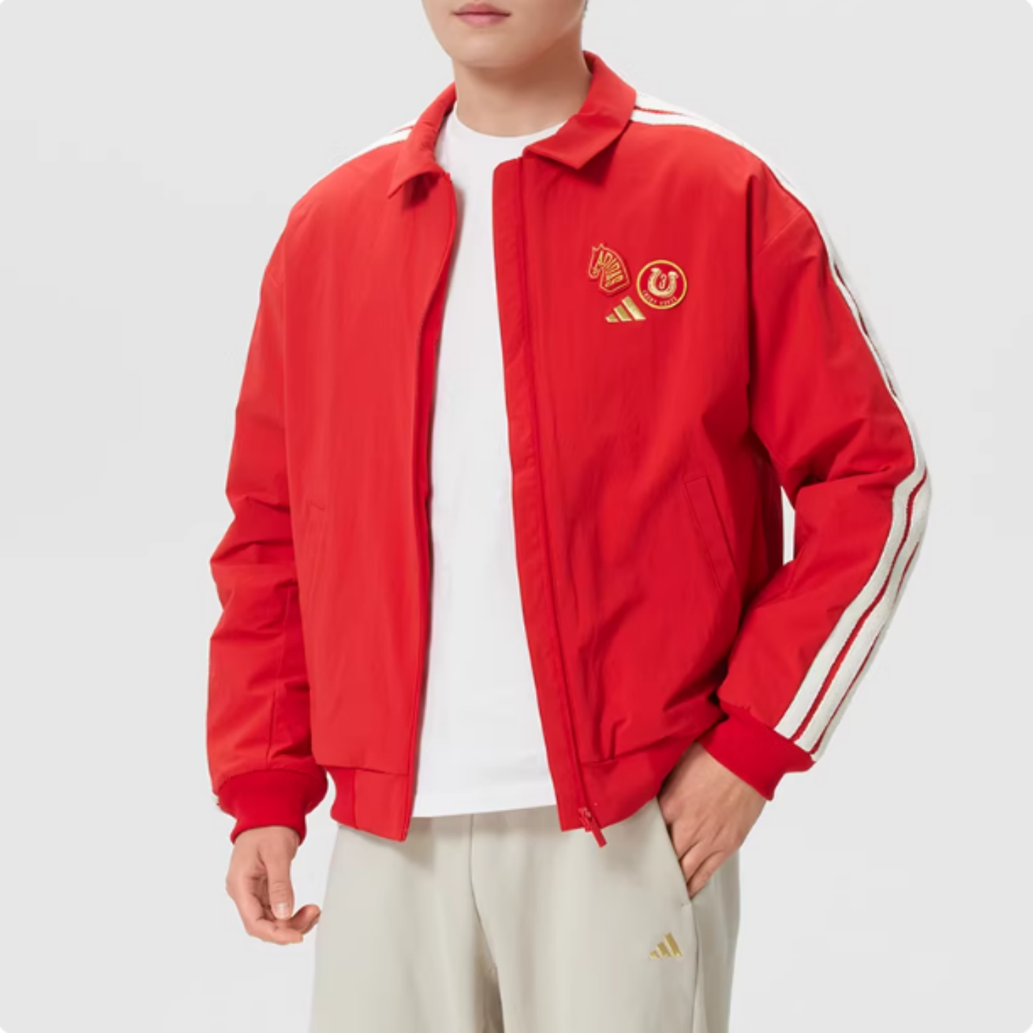 阿迪达斯马年新年款CNY2026款运动梭织夹克休闲外套KE4059 KE4057,运动服/休闲服装,运动茄克/外套,淘宝优惠券,粉丝福利购,淘宝优惠卷