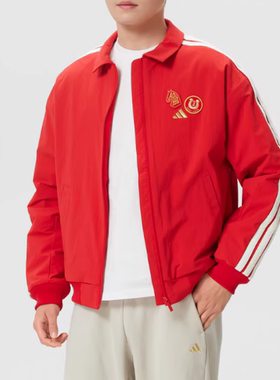 阿迪达斯马年新年款CNY2026款运动梭织夹克休闲外套KE4059 KE4057