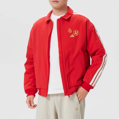 阿迪达斯马年新年款CNY2026款运动梭织夹克休闲外套KE4059 KE4057