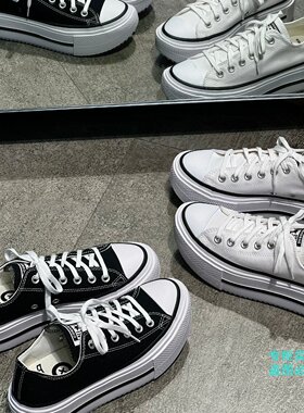 CONVERSE匡威Double Stack双层厚底增高帆布鞋A15490C A15491C