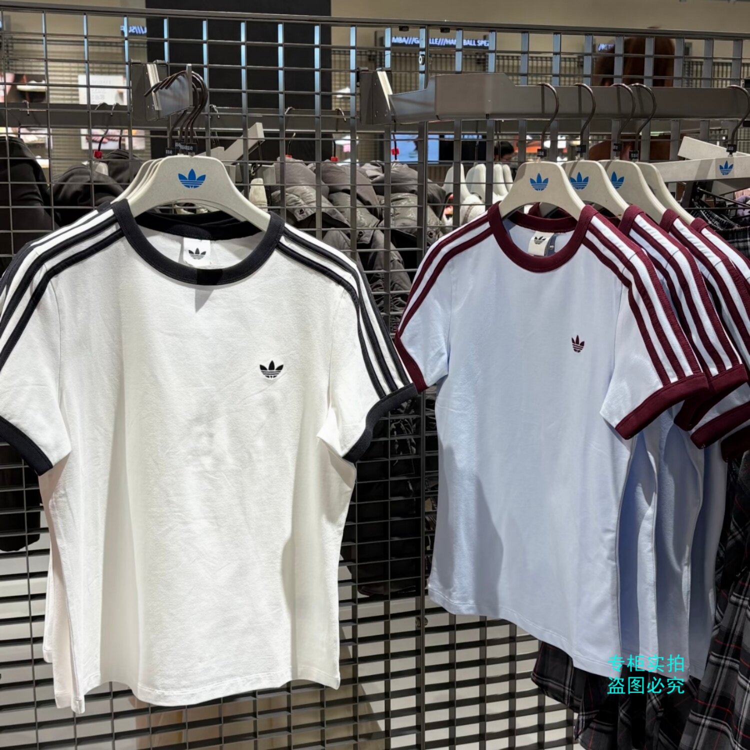 Adidas三叶草女子短款经典款修身显瘦运动短袖T恤KD3684 KD3683