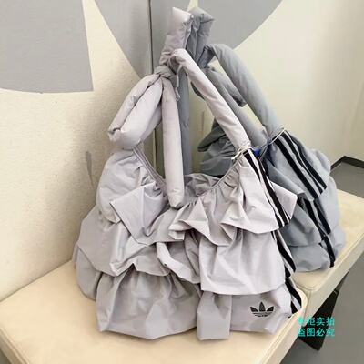 Adidas三叶草26年女子蝴蝶结多层荷叶运动单肩挎包IA8912 IA8913