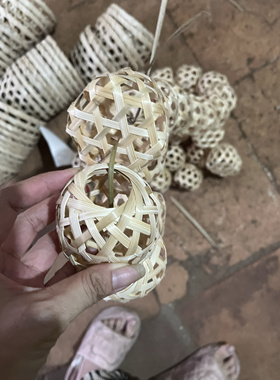 纯手工竹编竹球拍照摄影竹制品工艺品装饰球竹编把玩件创意摆件