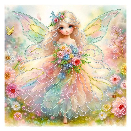 ins风公主钻石画儿童手工diy材料包解压治愈益智贴钻画闪钻送女孩