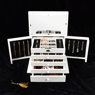 瑕疵品处理实木带锁首饰盒轻微瑕疵中度瑕疵首饰收纳盒多层大容量