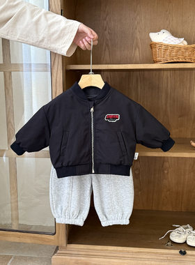 婴儿衣服外套秋冬季男宝宝套装加厚深秋一岁婴幼儿洋气冬款两件套