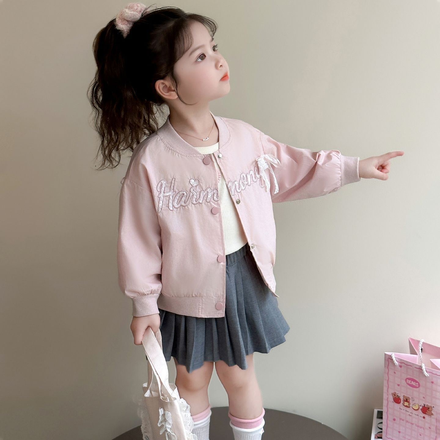 女童外套秋装2026新款儿童洋气休闲棒球服女宝宝春秋季巨好看上衣