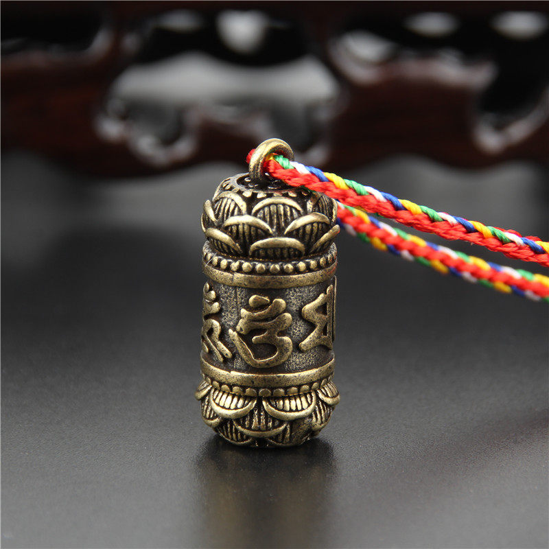 纯铜手工复古嘎乌盒六字真言经文