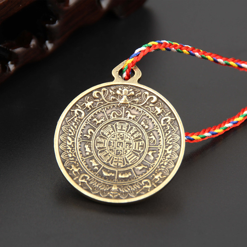 纯铜纯铜手工八卦男女士护身符男