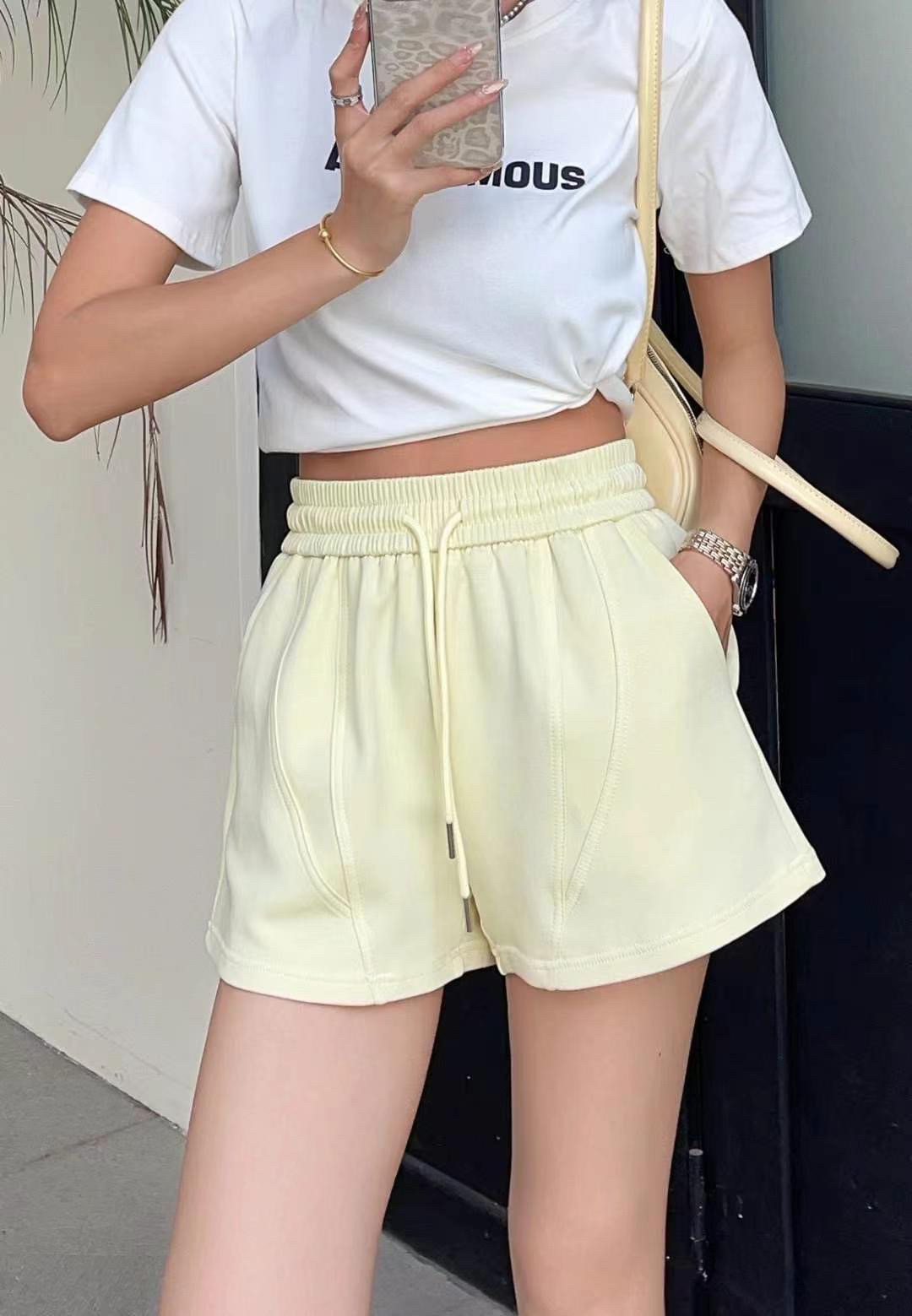 欧货个性爆款百搭宽松短裤夏季阔腿运动风简约外穿裤子松紧腰女士,女装/女士精品,休闲裤,淘宝优惠券,粉丝福利购,淘宝优惠卷